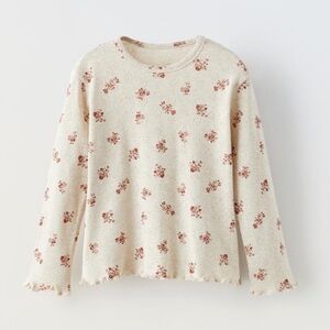 NWT Zara floral long sleeve cotton t shirt 4Y (3-4Y)